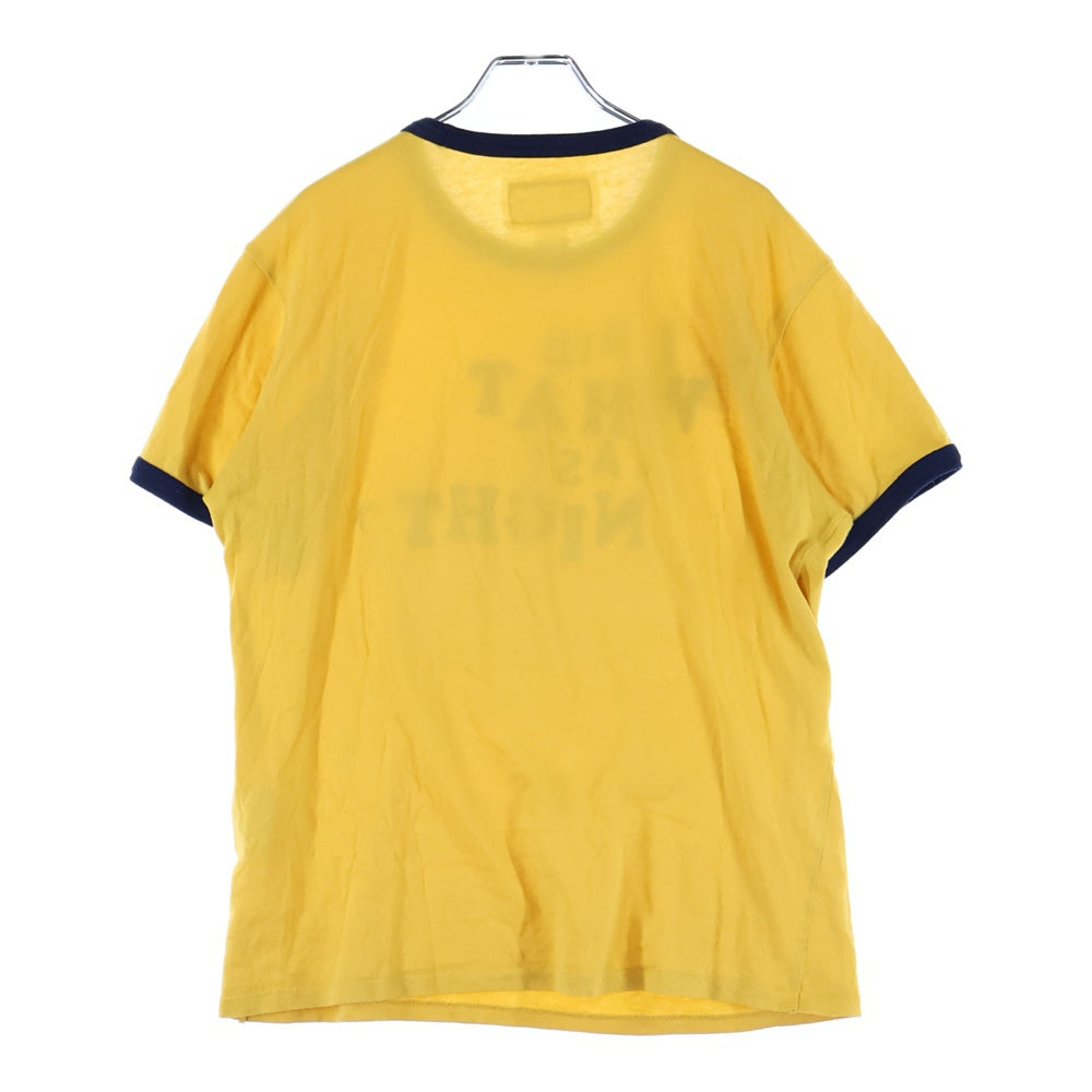 ERL(イーアールエル) 25SS I Did What Last Night フロントエンブロイダリー 半袖 リンガーTシャツ イエロー