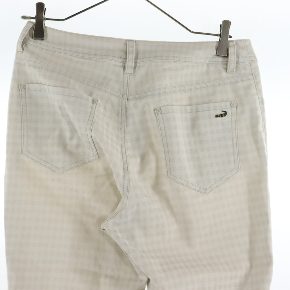 NO BRAND(ノーブランド) CROCODILE (クロコダイル) チェック柄 ポリコットンストレートパンツ ベージュ 0305-61503