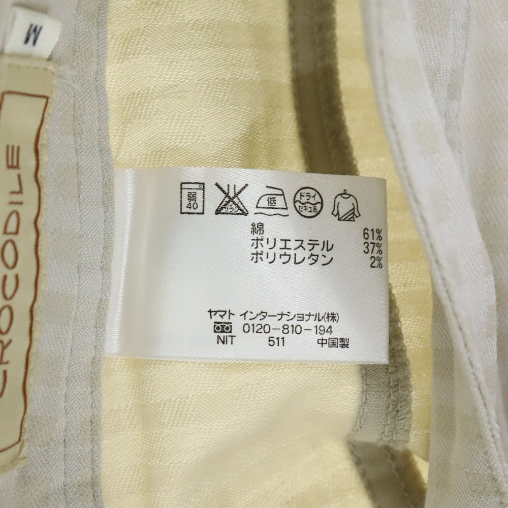 NO BRAND(ノーブランド) CROCODILE (クロコダイル) チェック柄 ポリコットンストレートパンツ ベージュ 0305-61503