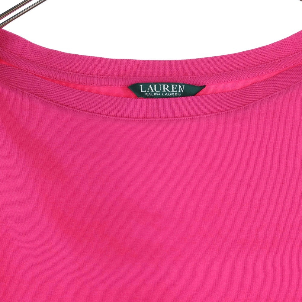 LAUREN RALPH LAUREN(ローレンラルフローレン) ショート丈 クルーネック半袖Tシャツ カットソー レディース ピンク