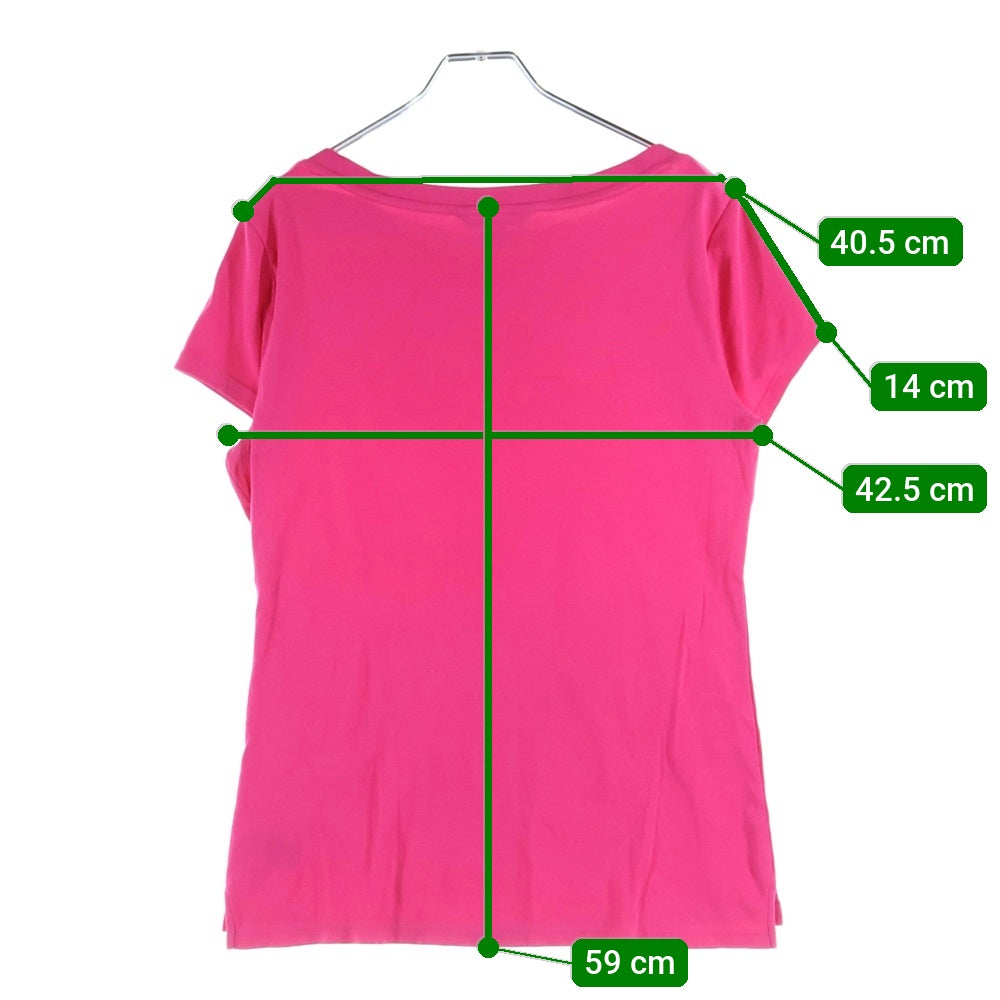 LAUREN RALPH LAUREN(ローレンラルフローレン) ショート丈 クルーネック半袖Tシャツ カットソー レディース ピンク