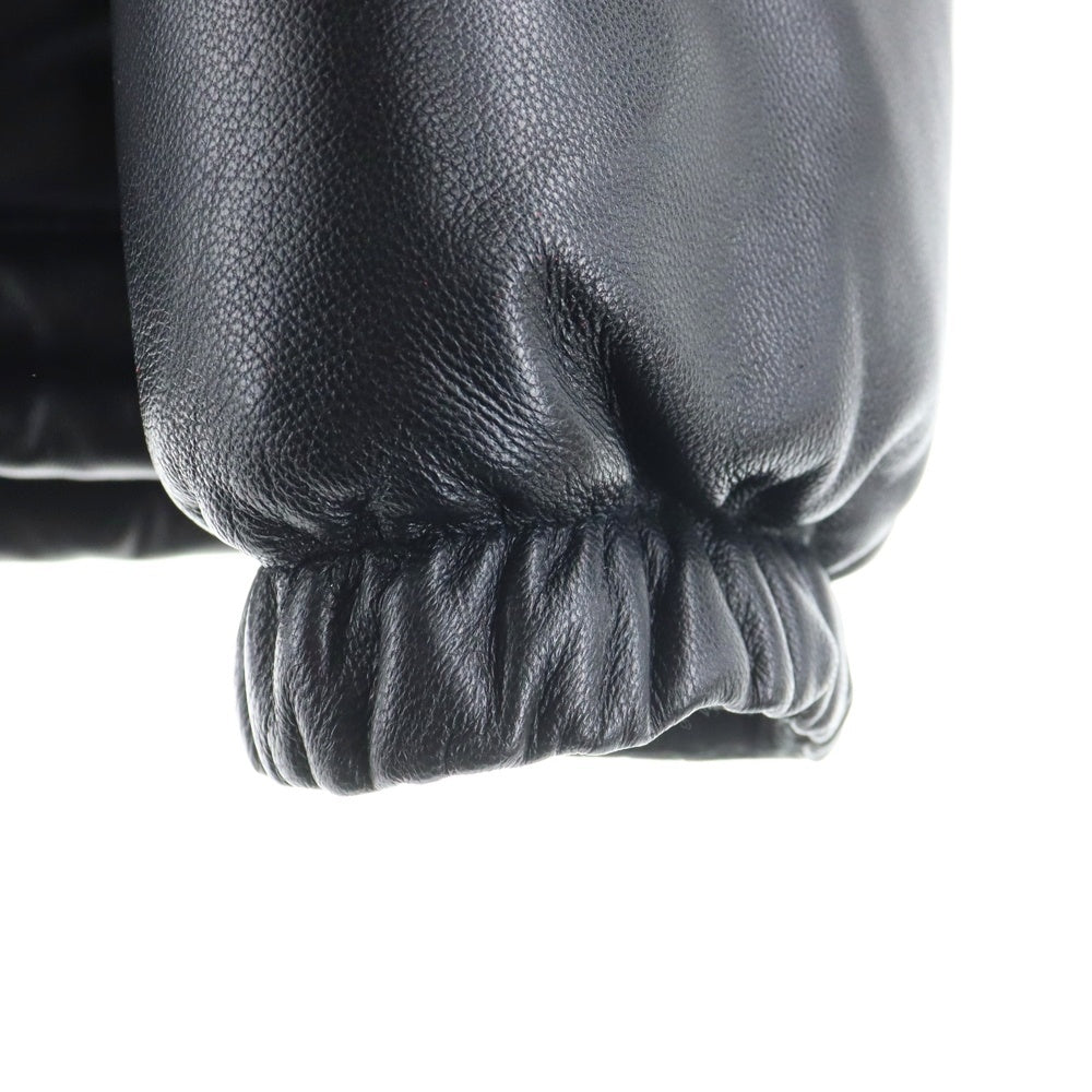 A BATHING APE(アベイシングエイプ) Leather Classic Down Jacket レザークラシック ダウンジャケット ブラック 001HJF701005X