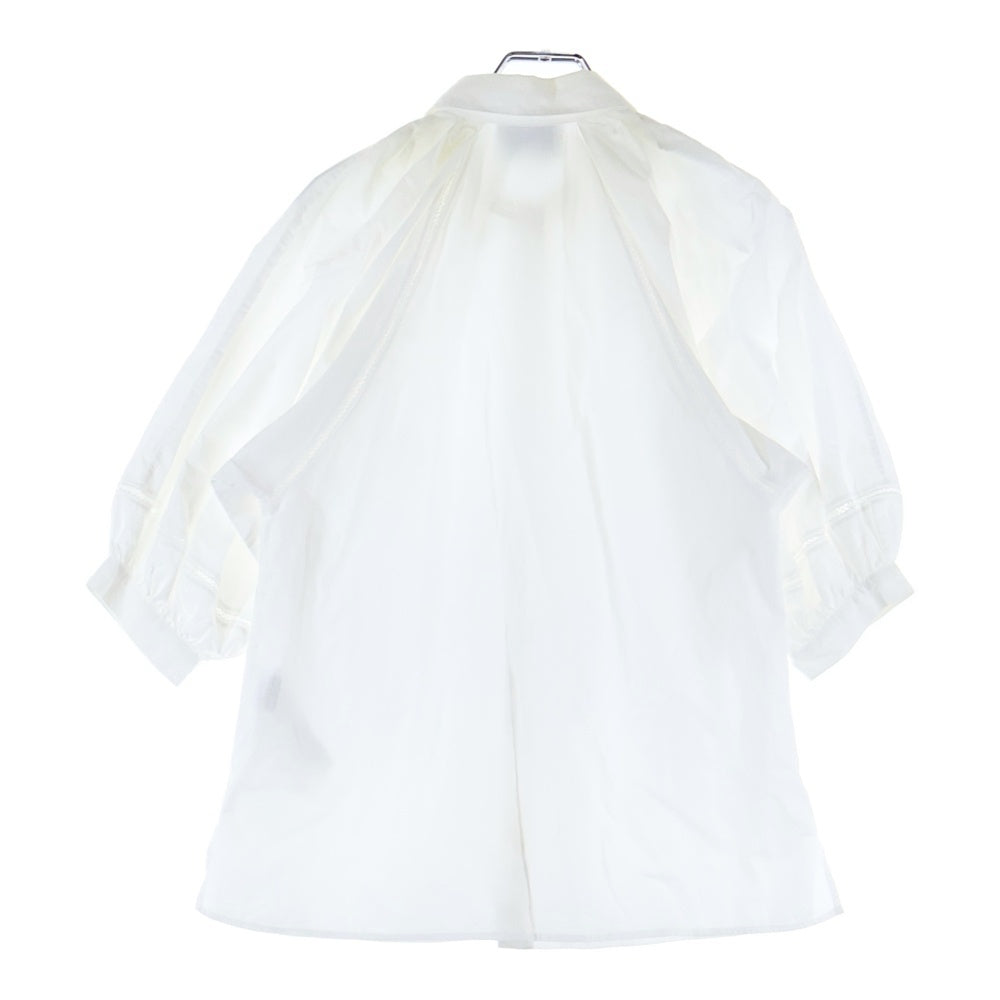 3.1 Phillip Lim(スリーワンフィリップリム) レース切り替え バルーンスリーブ 半袖 ペプラムシャツ レディース ホワイト