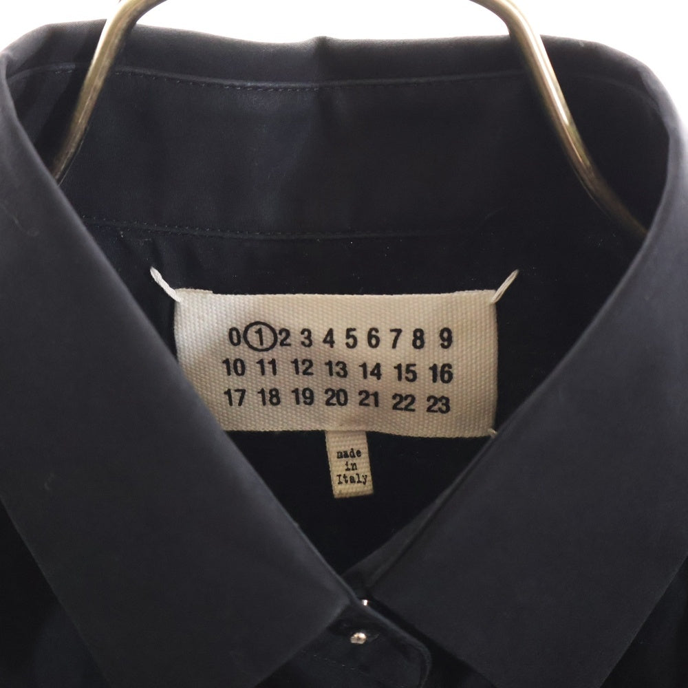 Maison Margiela 1(メゾンマルジェラ) バックジップ シルクオーガンジー ノースリーブ シャツ レディース ブラック 51DL018038403