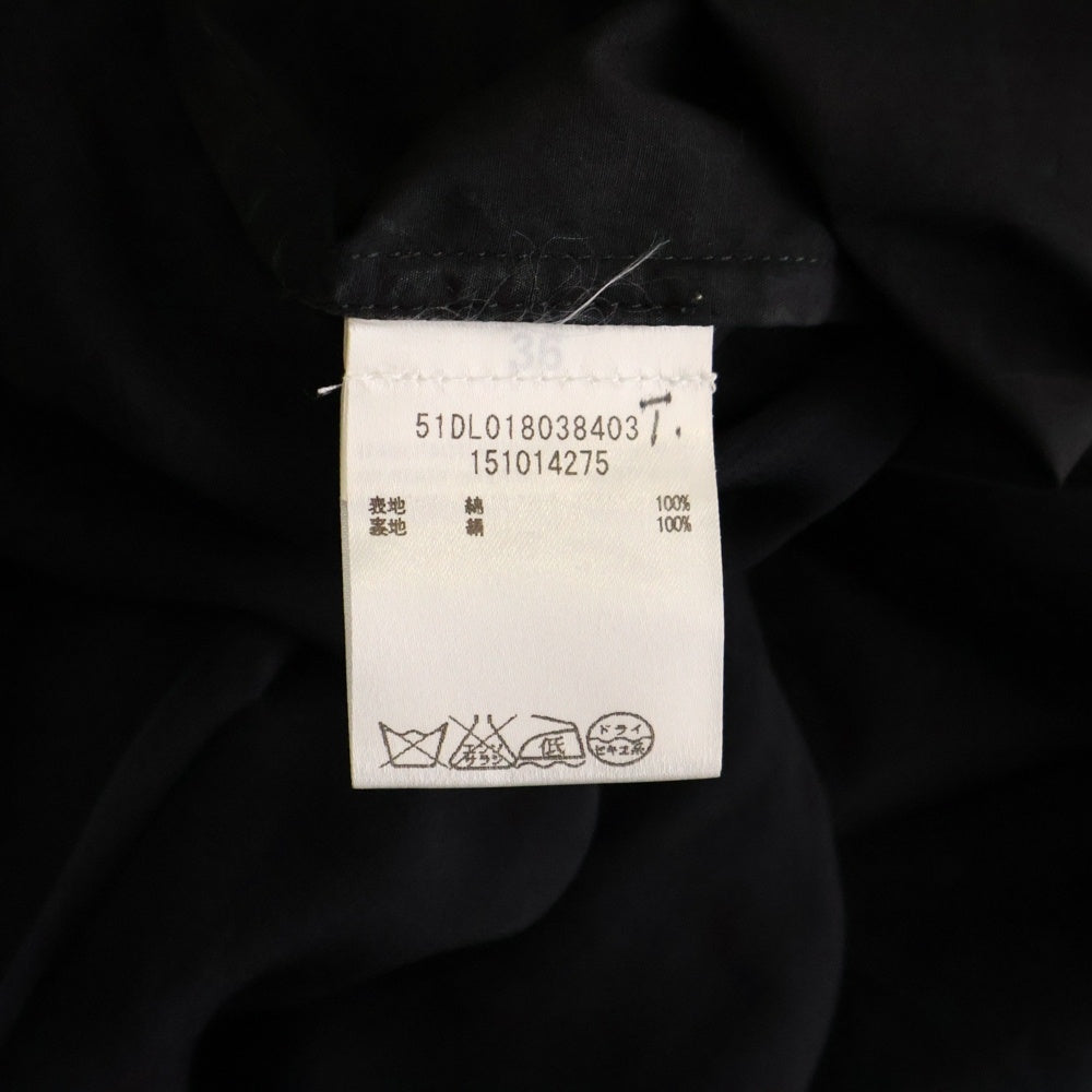 Maison Margiela 1(メゾンマルジェラ) バックジップ シルクオーガンジー ノースリーブ シャツ レディース ブラック 51DL018038403