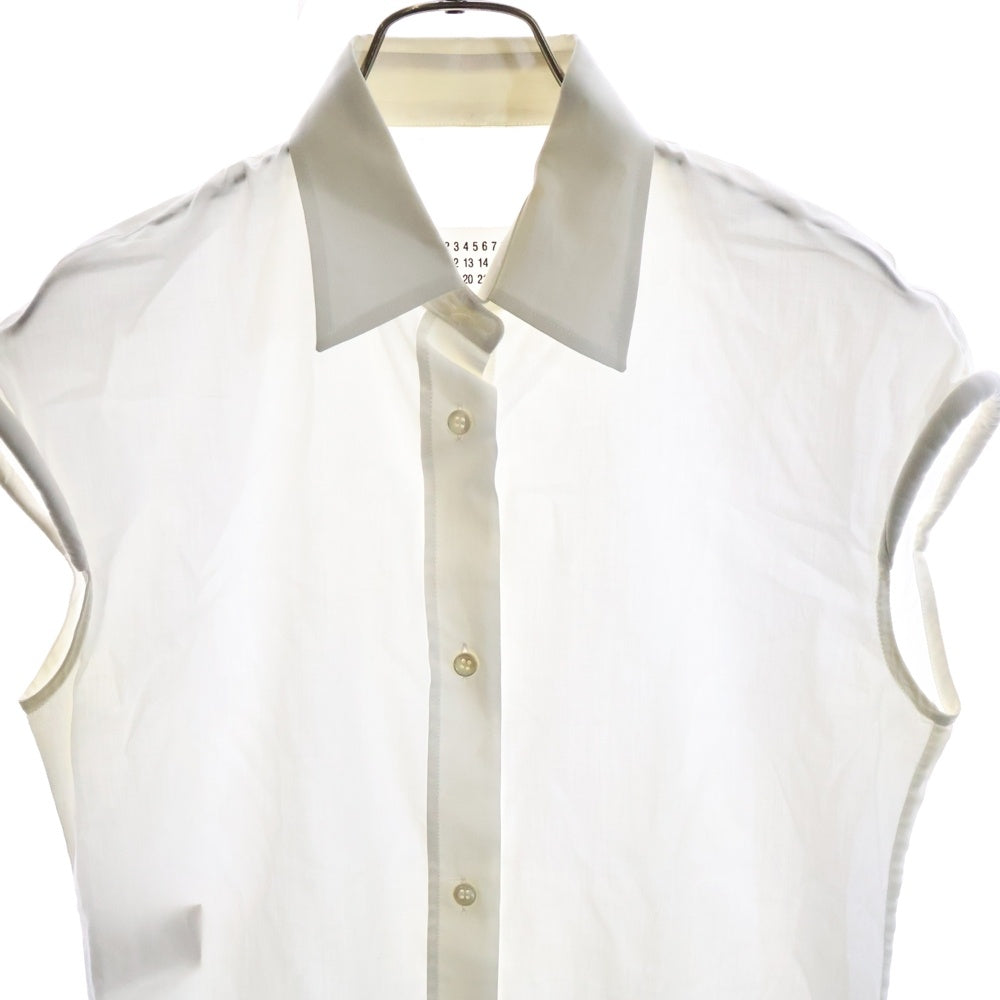 Maison Margiela 1(メゾンマルジェラ) レギュラーカラー ノースリーブ ボリューム シャツ レディース ホワイト S31DL0144 S39342
