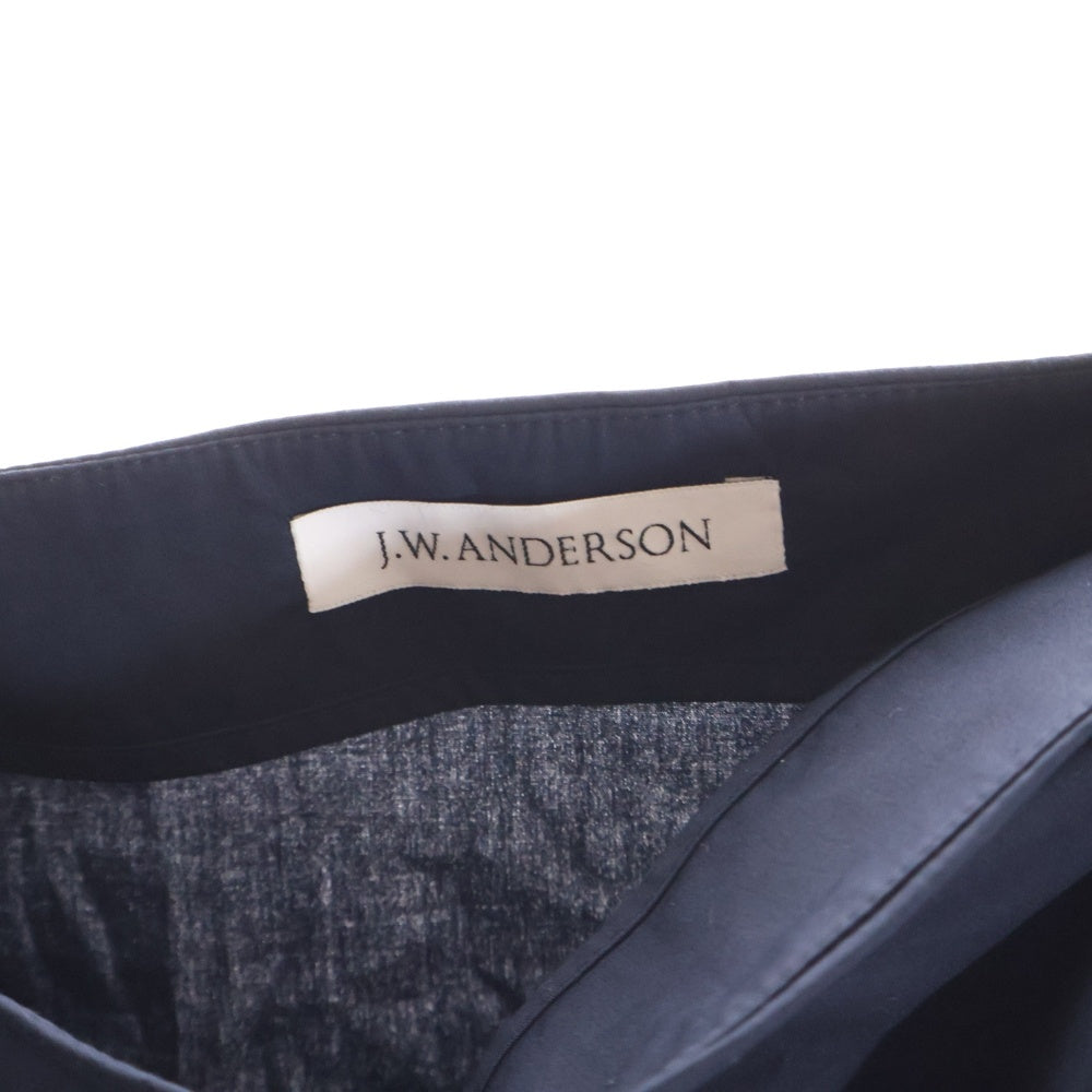 J.W.ANDERSON(ジェー ダブリュー アンダーソン) アシンメトリーデザイン コットン ギャザー ドレープ ロングスカート ネイビー