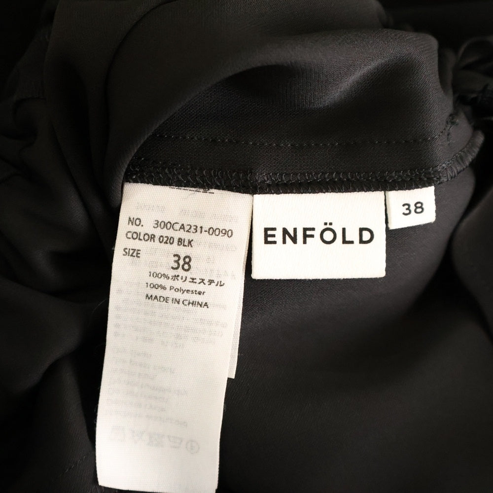 ENFOLD(エンフォルド) DOUBLE CROSS MINIMAL SKIRT ダブル クロス ミニマル スカート レディース ブラック 300CA231-0090