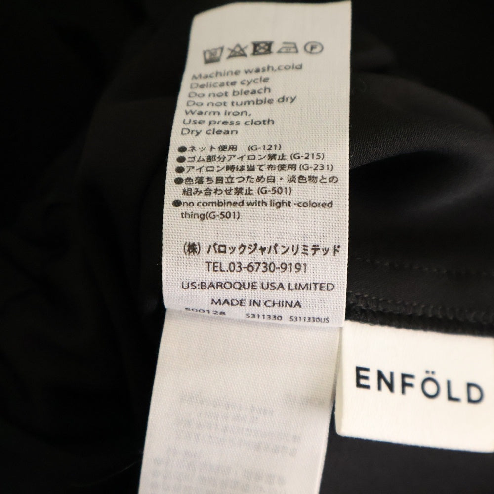 ENFOLD(エンフォルド) DOUBLE CROSS MINIMAL SKIRT ダブル クロス ミニマル スカート レディース ブラック 300CA231-0090