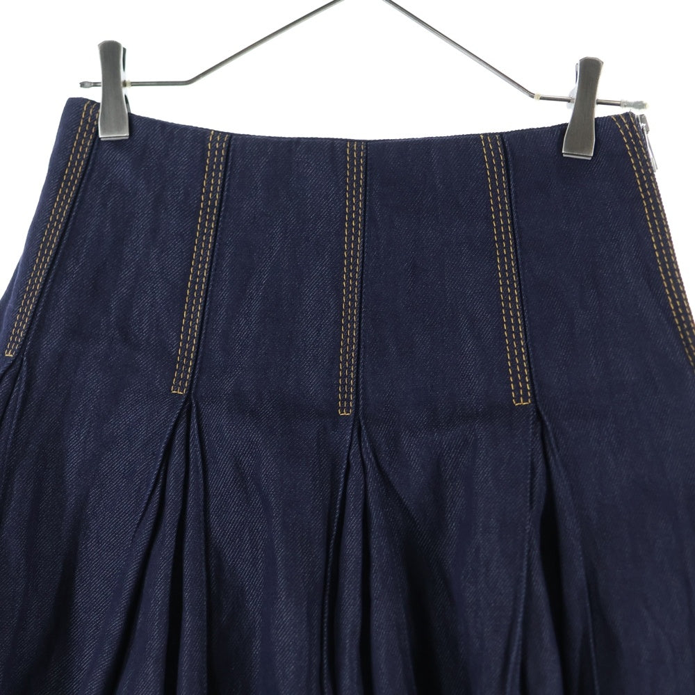 BOTTEGA VENETA(ボッテガヴェネタ) 4タック フレア タイト ミニ デニムスカート レディース インディゴ 700946 V1VA0