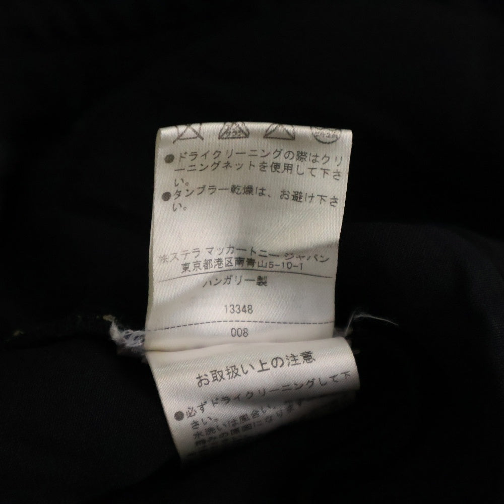 STELLA McCARTNEY(ステラマッカートニー) ゴールドジップ レーヨン ストレート スラックス トラウザー レディース ブラック