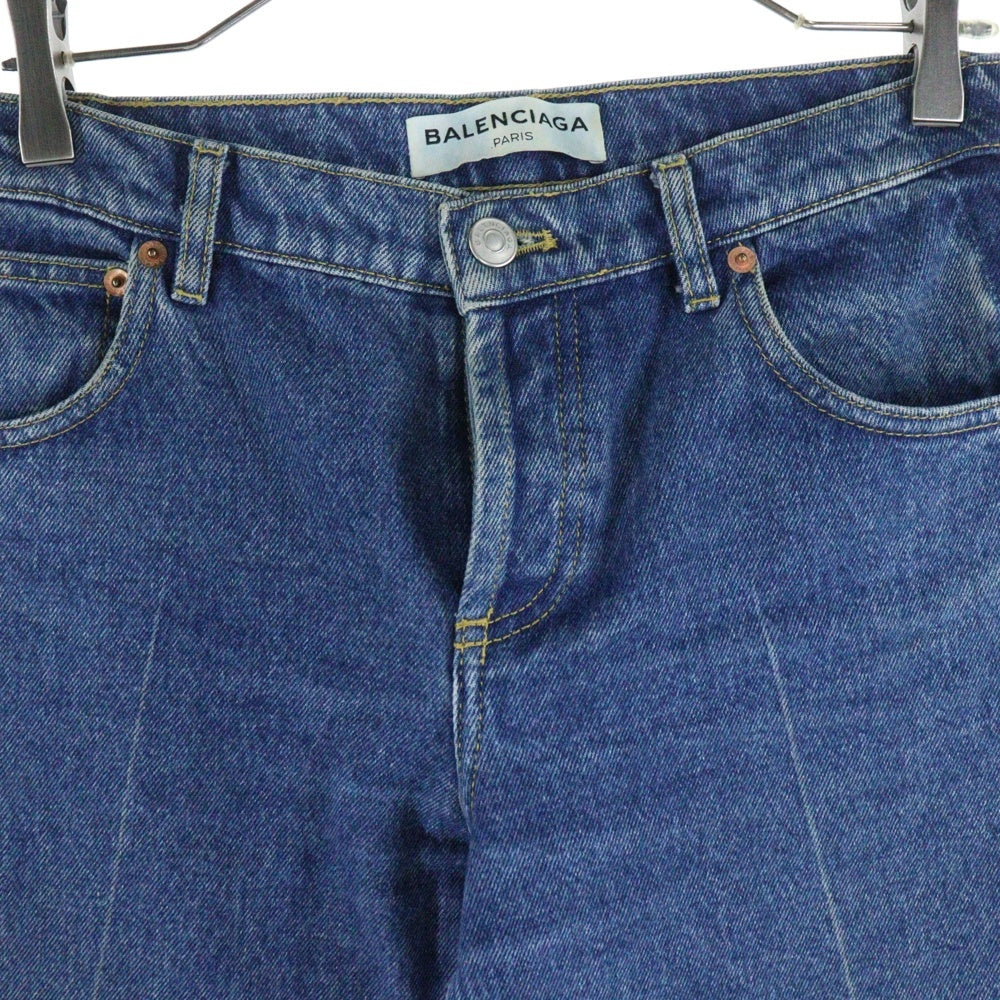 BALENCIAGA(バレンシアガ) ROCKABILLY ロックビリー ウォッシュド クロップド デニムパンツ レディース インディゴ 446445 TSB06