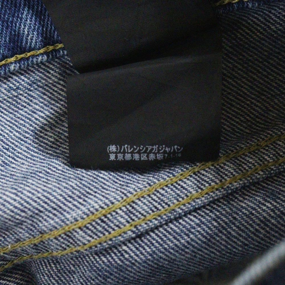 BALENCIAGA(バレンシアガ) ROCKABILLY ロックビリー ウォッシュド クロップド デニムパンツ レディース インディゴ 446445 TSB06
