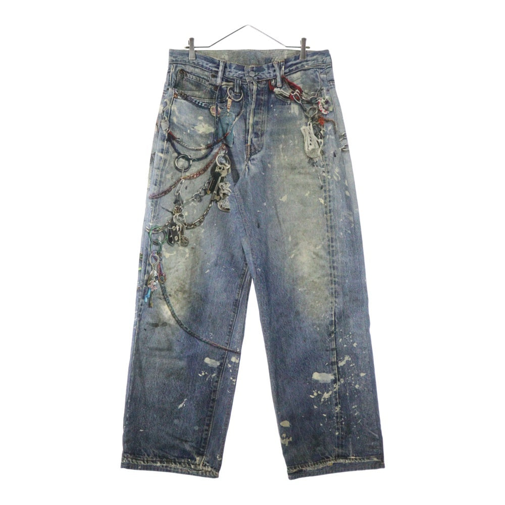 Acne Studios(アクネ ストゥディオズ) トロンプルイユ チェーングラフィック ルーズフィット デニムパンツ インディゴ FN-MN-TROU001020
