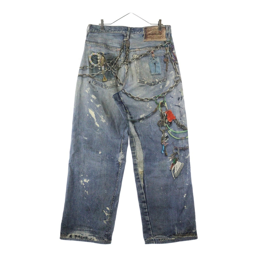 Acne Studios(アクネ ストゥディオズ) トロンプルイユ チェーングラフィック ルーズフィット デニムパンツ インディゴ FN-MN-TROU001020