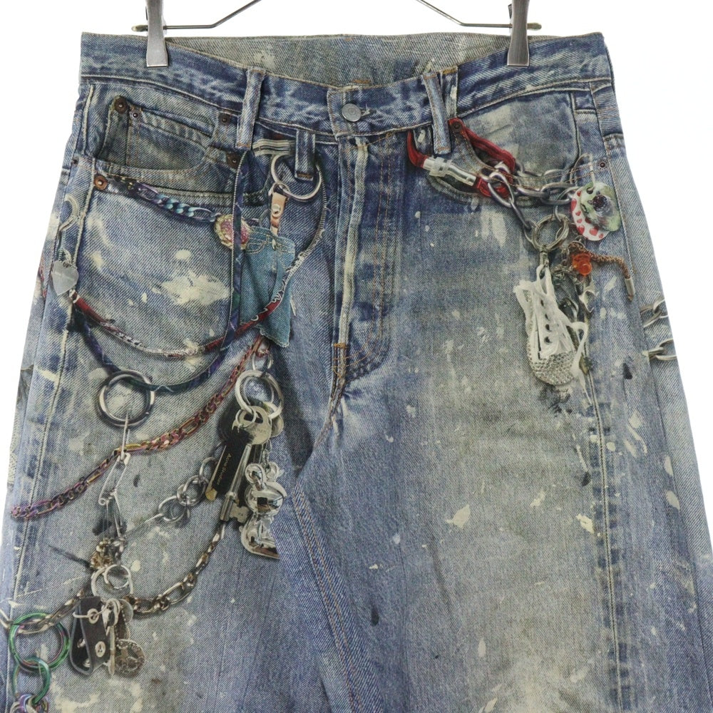 Acne Studios(アクネ ストゥディオズ) トロンプルイユ チェーングラフィック ルーズフィット デニムパンツ インディゴ FN-MN-TROU001020