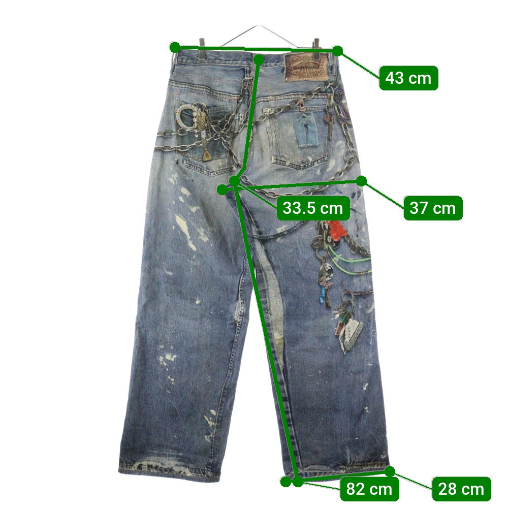 Acne Studios(アクネ ストゥディオズ) トロンプルイユ チェーングラフィック ルーズフィット デニムパンツ インディゴ FN-MN-TROU001020