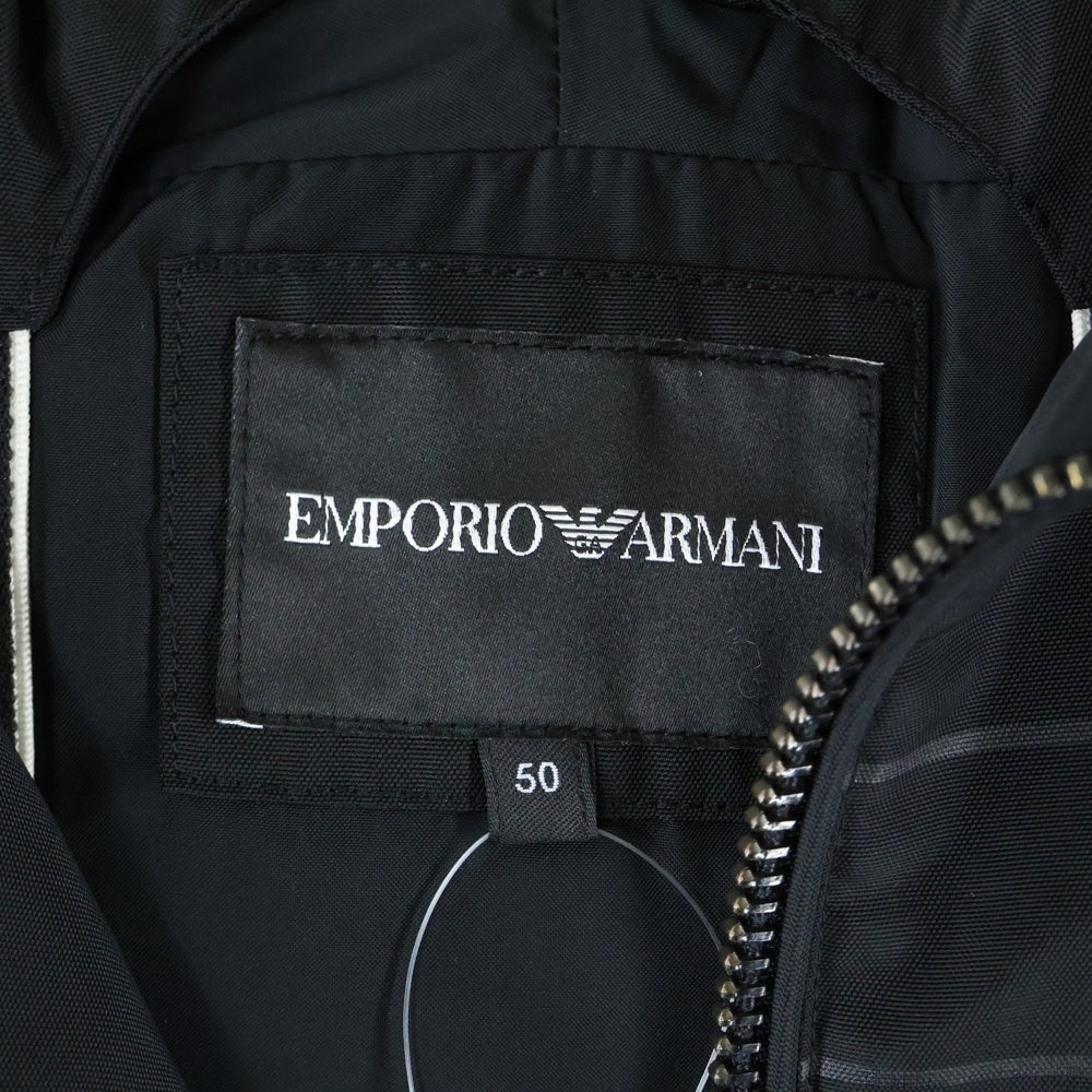 EMPORIO ARMANI(エンポリオアルマーニ) 総柄 ナイロン フーデッドジャケット ブラック 6H1BD9 1NYAZ