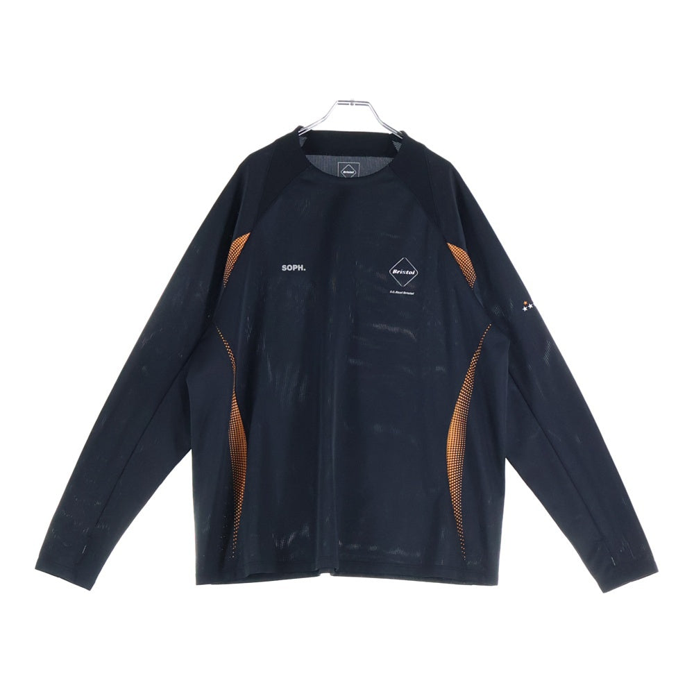 F.C.R.B./F.C.Real Bristol/FCRB(エフシーアールビー/エフシーレアルブリストル) 25SS L/S GAME SHIRT ロングスリーブ ゲーム シャツ クルーネック長袖Tシャツ カットソー ブラック FCRB-250005
