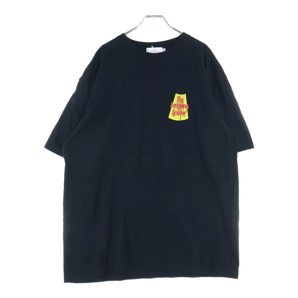 BEAMS(ビームス) 笑う蜘蛛 両面プリント クルーネック半袖Tシャツ カットソー ブラック 75-08-1010-049