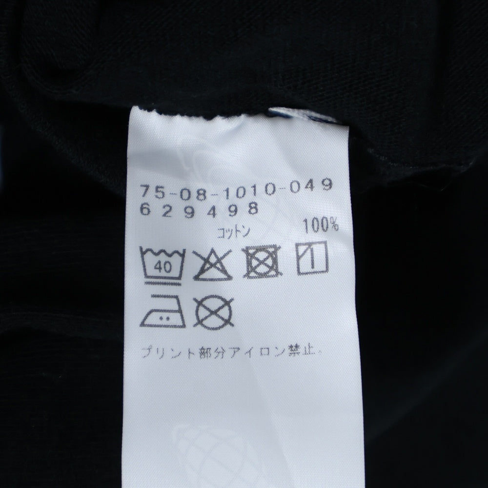 BEAMS(ビームス) 笑う蜘蛛 両面プリント クルーネック半袖Tシャツ カットソー ブラック 75-08-1010-049