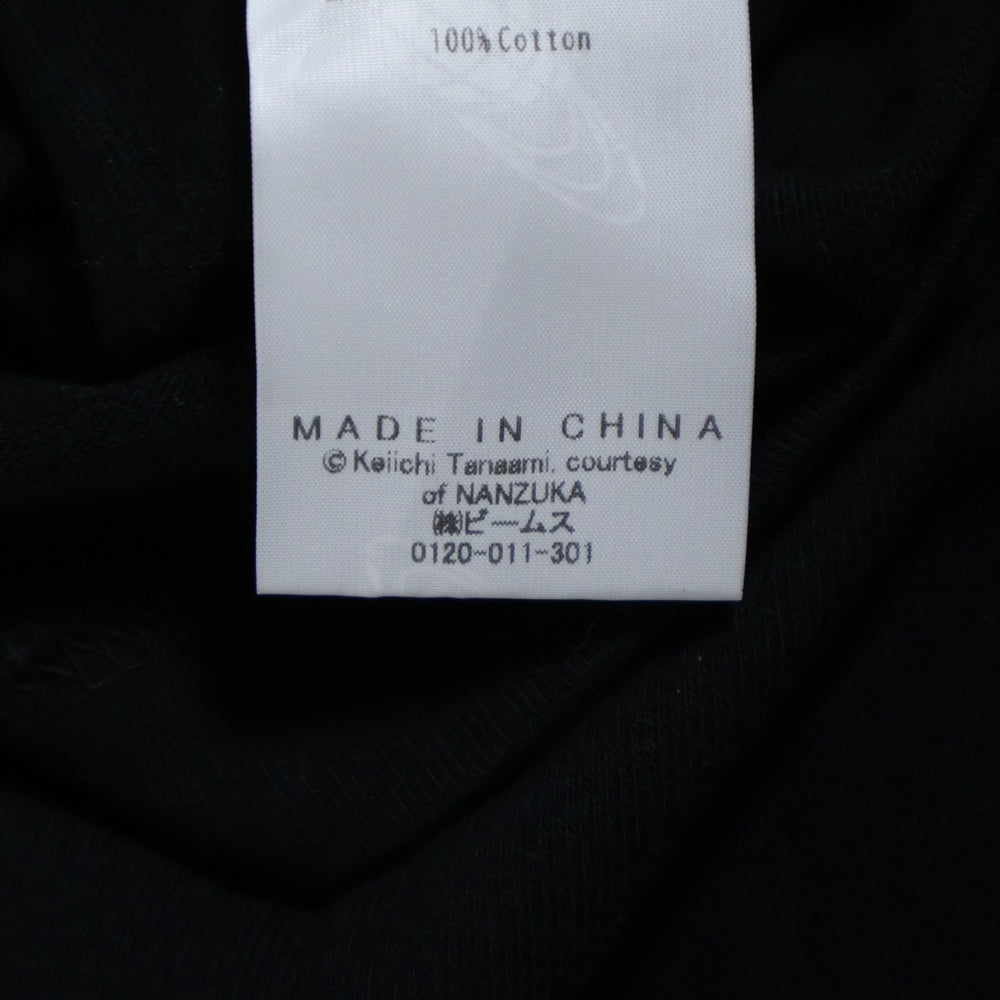 BEAMS(ビームス) 笑う蜘蛛 両面プリント クルーネック半袖Tシャツ カットソー ブラック 75-08-1010-049
