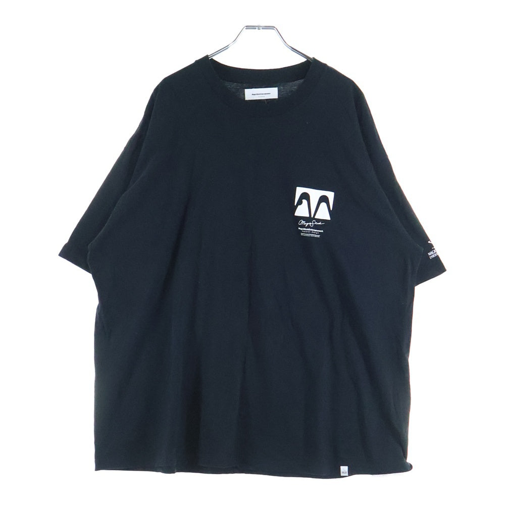 MAGIC STICK(マジックスティック) 両面プリント クルーネック半袖Tシャツ カットソー ブラック