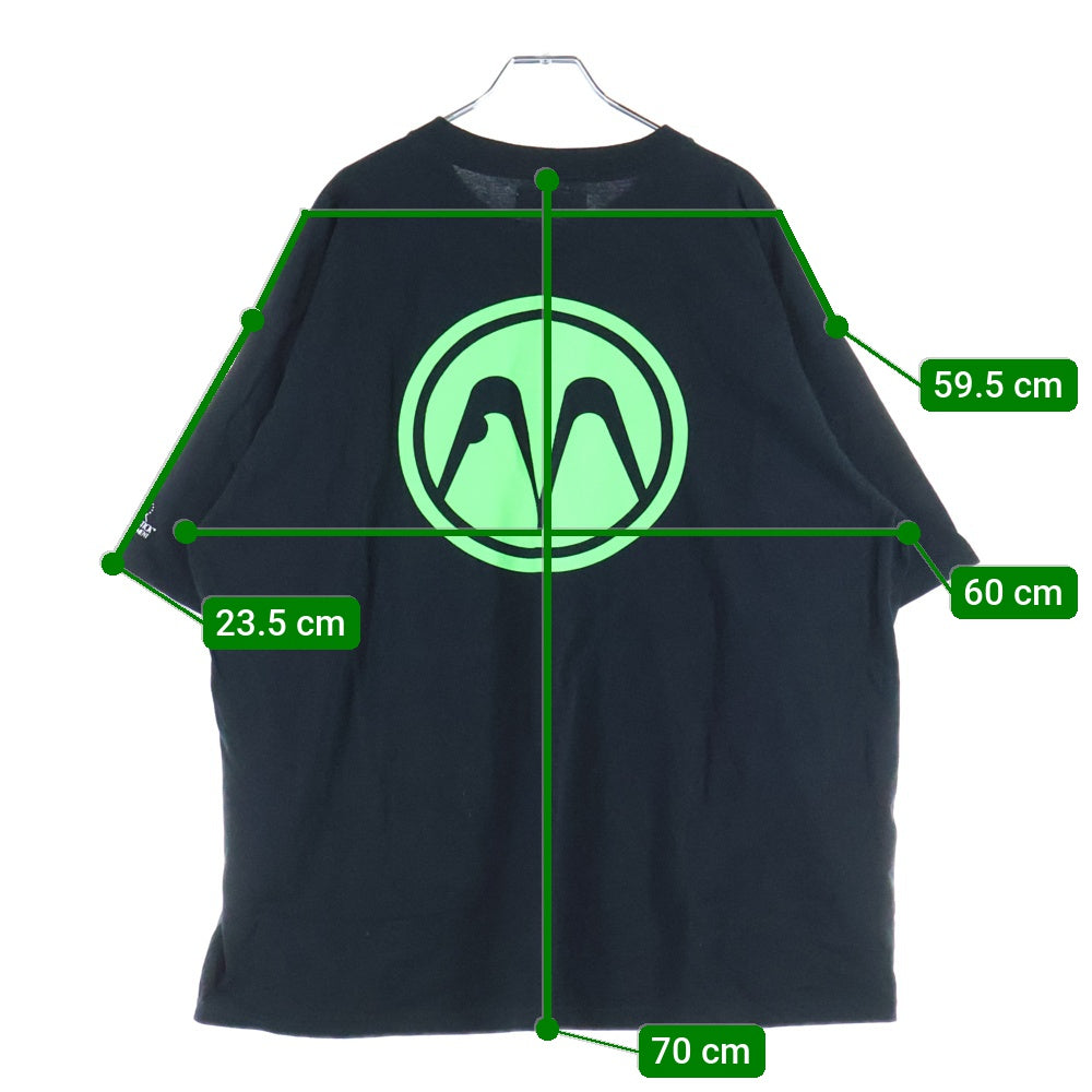 MAGIC STICK(マジックスティック) 両面プリント クルーネック半袖Tシャツ カットソー ブラック