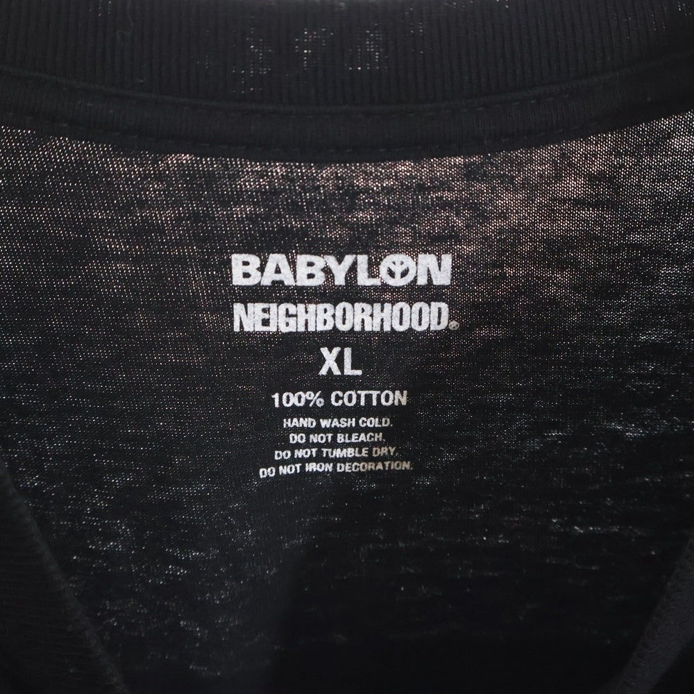 NEIGHBORHOOD(ネイバーフッド) ×BABYLON バビロン 両面プリント クルーネック半袖Tシャツ カットソー ブラック