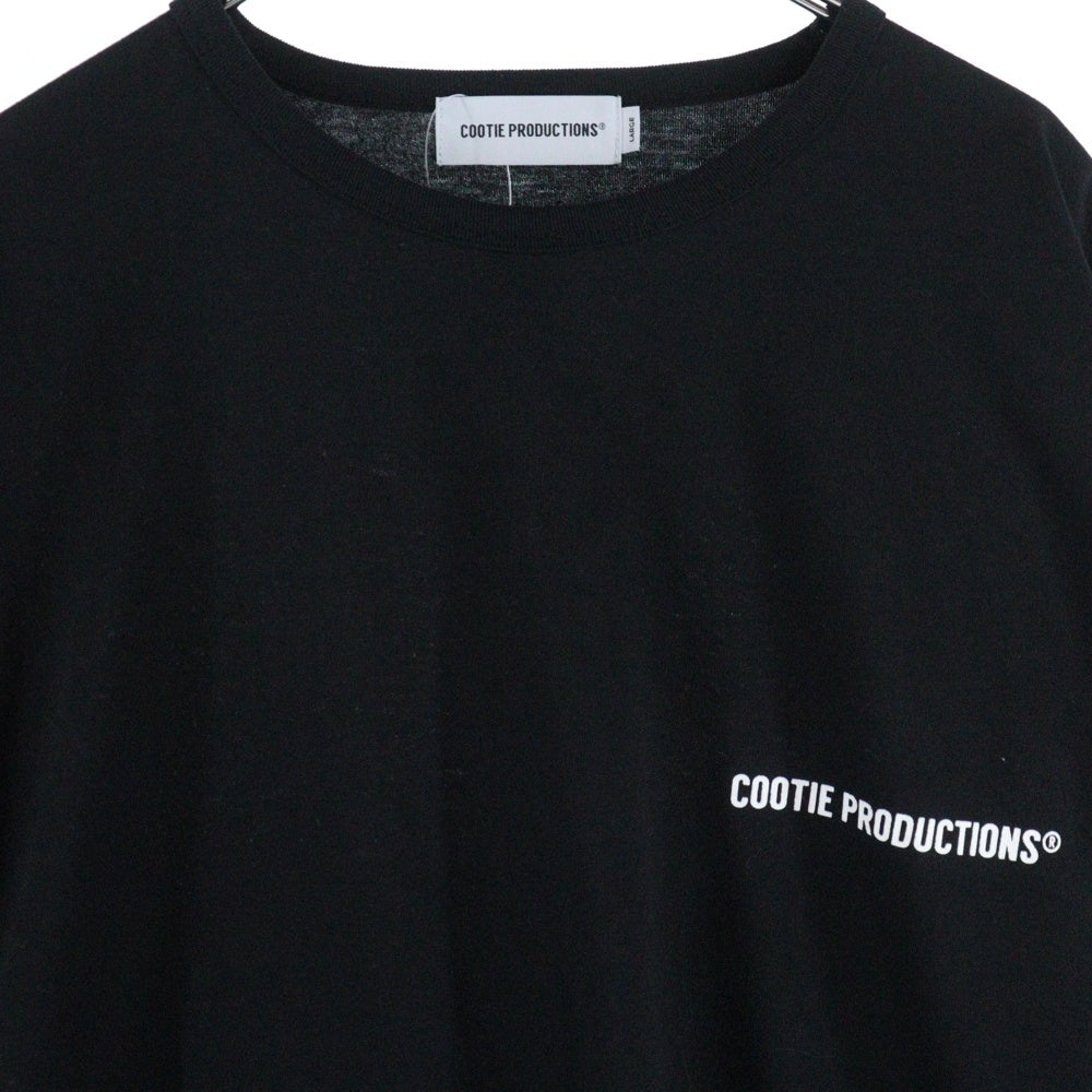 COOTIE PRODUCTIONS(クーティー プロダクションズ) 両面ロゴプリント クルーネック長袖Tシャツ カットソー ブラック