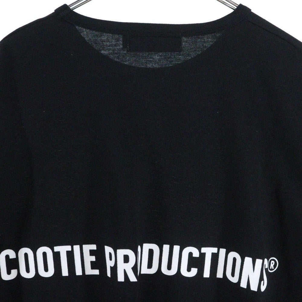 COOTIE PRODUCTIONS(クーティー プロダクションズ) 両面ロゴプリント クルーネック長袖Tシャツ カットソー ブラック