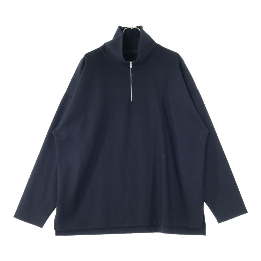 SOPHNET.(ソフネット) 23AW LIGHT MELTON HALF ZIP TOP ライト メルトン ハーフジップハイネックトップス ブラック SOPH-232024