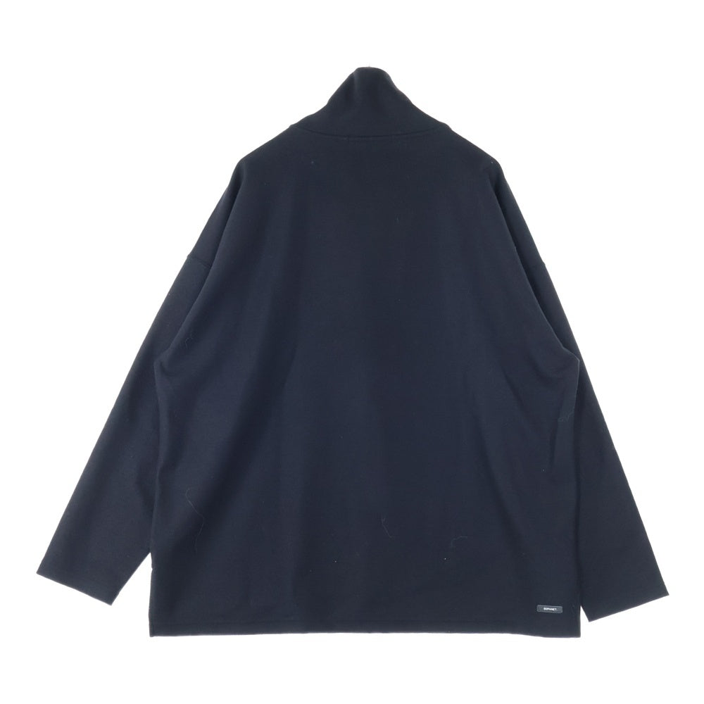 SOPHNET.(ソフネット) 23AW LIGHT MELTON HALF ZIP TOP ライト メルトン ハーフジップハイネックトップス ブラック SOPH-232024