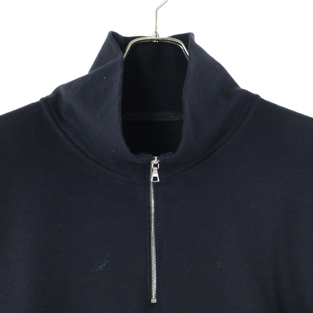 SOPHNET.(ソフネット) 23AW LIGHT MELTON HALF ZIP TOP ライト メルトン ハーフジップハイネックトップス ブラック SOPH-232024
