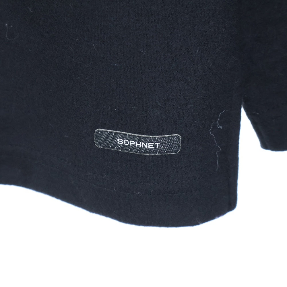 SOPHNET.(ソフネット) 23AW LIGHT MELTON HALF ZIP TOP ライト メルトン ハーフジップハイネックトップス ブラック SOPH-232024
