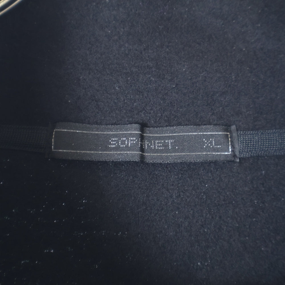 SOPHNET.(ソフネット) 23AW LIGHT MELTON HALF ZIP TOP ライト メルトン ハーフジップハイネックトップス ブラック SOPH-232024