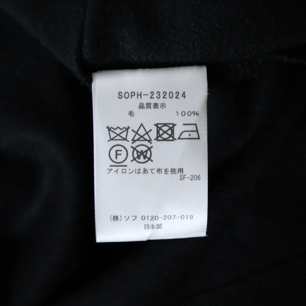 SOPHNET.(ソフネット) 23AW LIGHT MELTON HALF ZIP TOP ライト メルトン ハーフジップハイネックトップス ブラック SOPH-232024