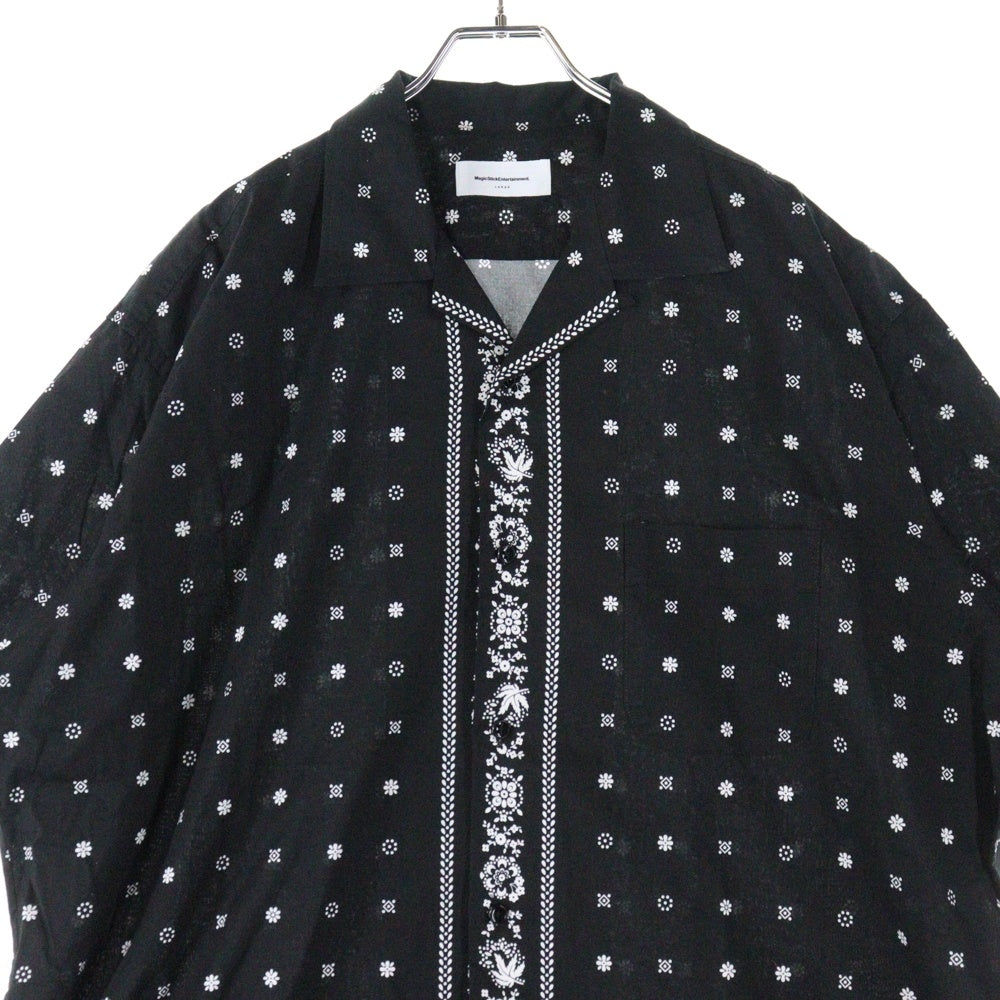 MAGIC STICK(マジックスティック) 24SS RL HOW HIGH CLAYTON SHIRT アールエル ハウ ハイ クレイトン バンダナオープンカラーシャツ ブラック