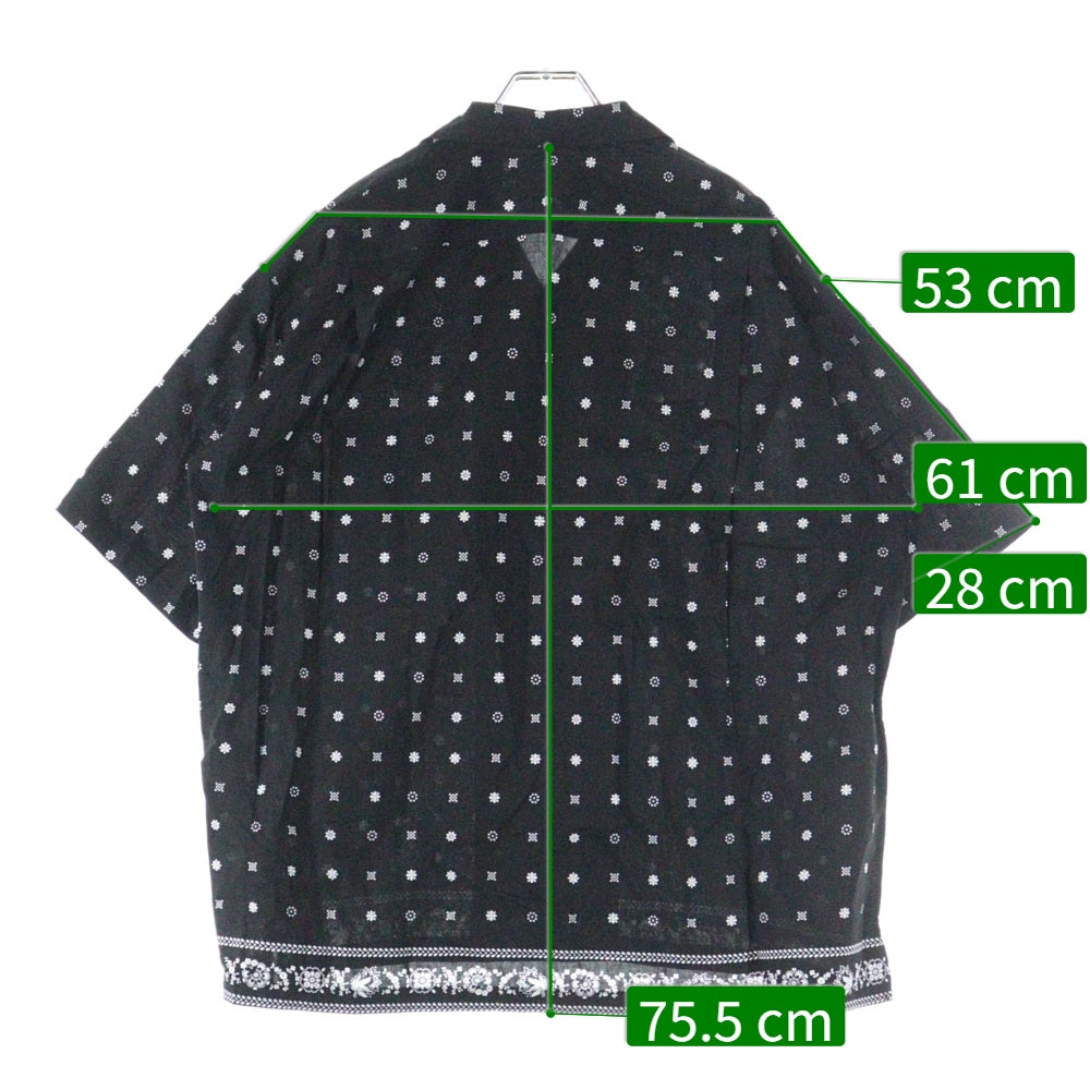 MAGIC STICK(マジックスティック) 24SS RL HOW HIGH CLAYTON SHIRT アールエル ハウ ハイ クレイトン バンダナオープンカラーシャツ ブラック