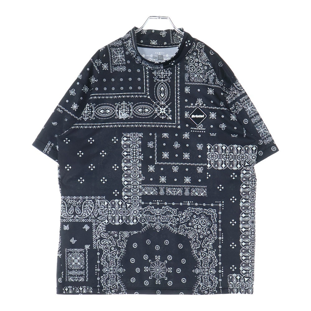 F.C.R.B./F.C.Real Bristol/FCRB(エフシーアールビー/エフシーレアルブリストル) ×NEW ERA ニュー エラ バンダナ モックネック半袖Tシャツ カットソー ブラック