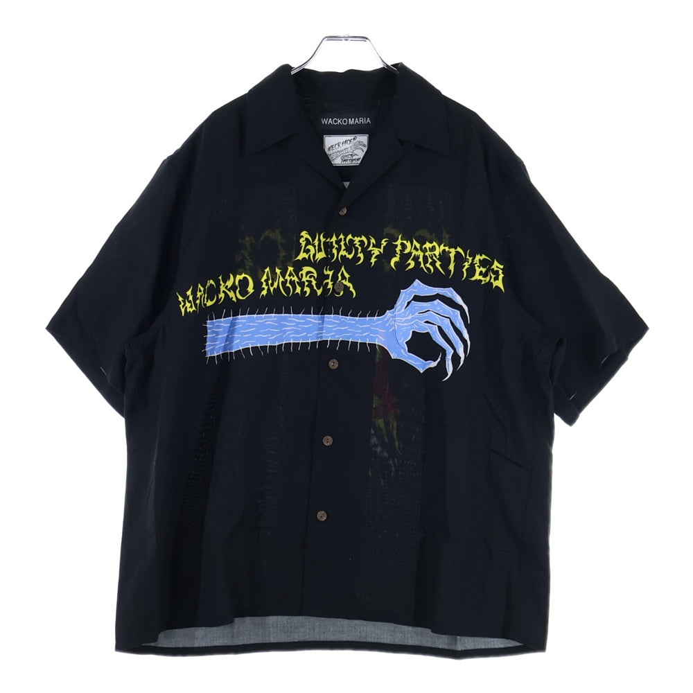 WACKO MARIA(ワコマリア) 25SS ×NECK FACE HAWAIIAN SHIRT ネック フェイス ハワイアン オープンカラーシャツ ブラック NECKFACE-WM-HI20