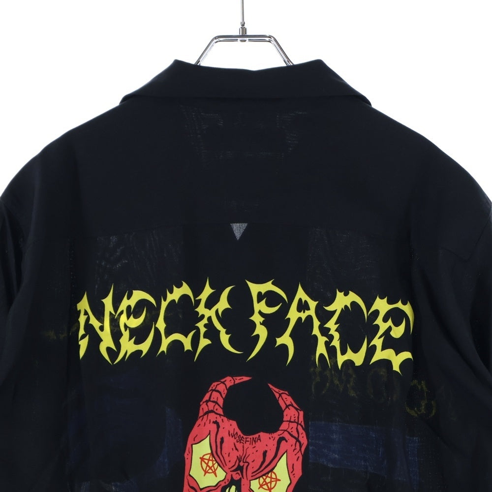 WACKO MARIA(ワコマリア) 25SS ×NECK FACE HAWAIIAN SHIRT ネック フェイス ハワイアン オープンカラーシャツ ブラック NECKFACE-WM-HI20