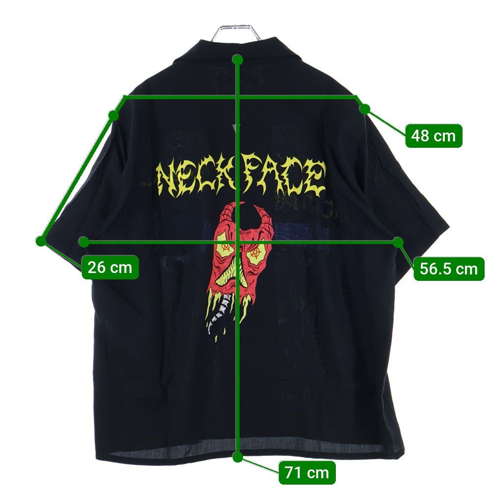 WACKO MARIA(ワコマリア) 25SS ×NECK FACE HAWAIIAN SHIRT ネック フェイス ハワイアン オープンカラーシャツ ブラック NECKFACE-WM-HI20
