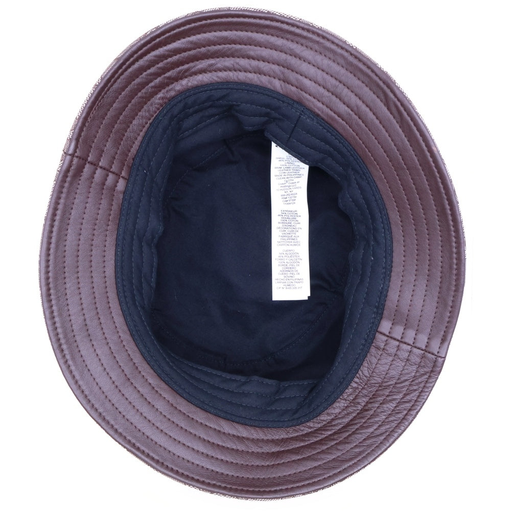 COACH(コーチ) シグネチャーロゴ レザーパッチ バケットハット 帽子 ベージュ C3607