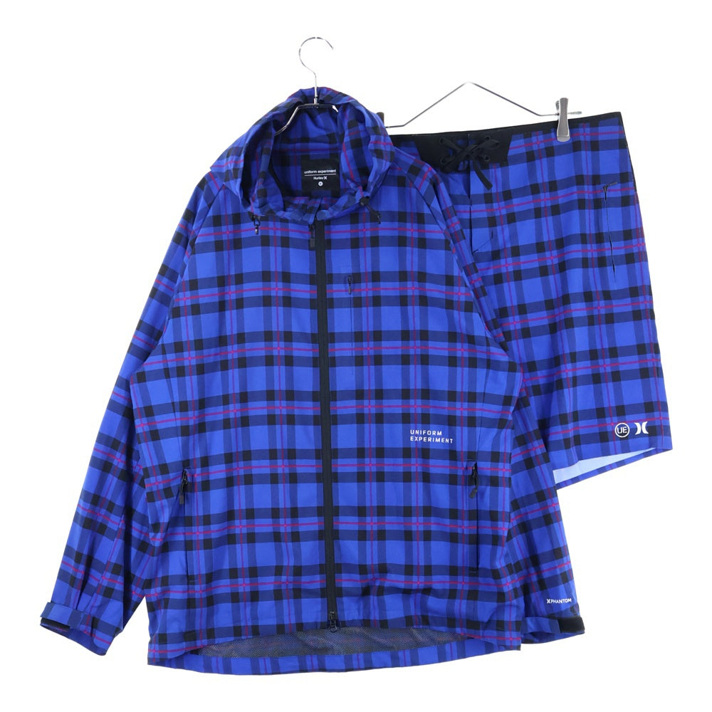 UNIFORM EXPERIMENT(ユニフォームエクスペリメント) ×HURLEY PHANTOM PLAID SETUP JACKET ハーレー ファントム プレイド フーデッドジャケット ハーフパンツ UE-222061