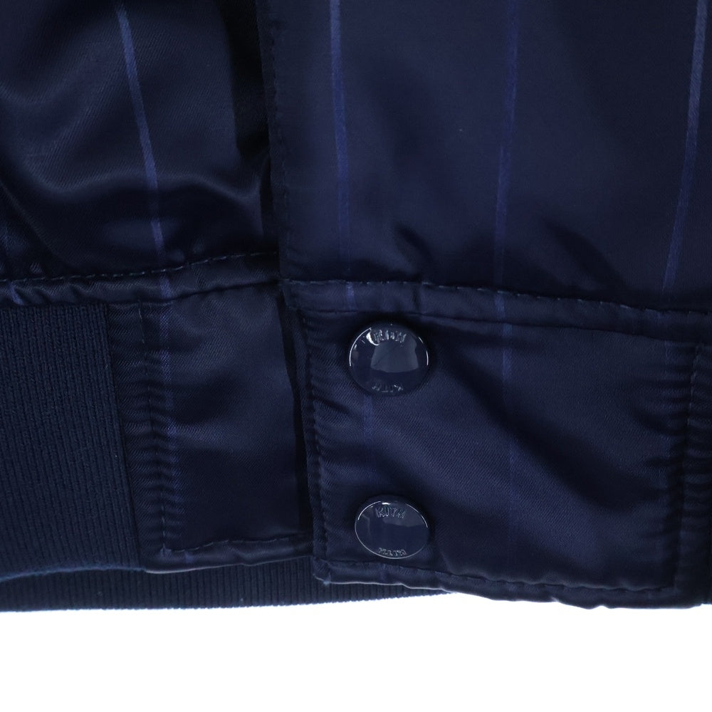 KITH(キス) New York Knicks Pinstripe Satin Bomber Jacket ニューヨークニックス ピンストライプ サテン ボンバージャケット ブルー KHM010422