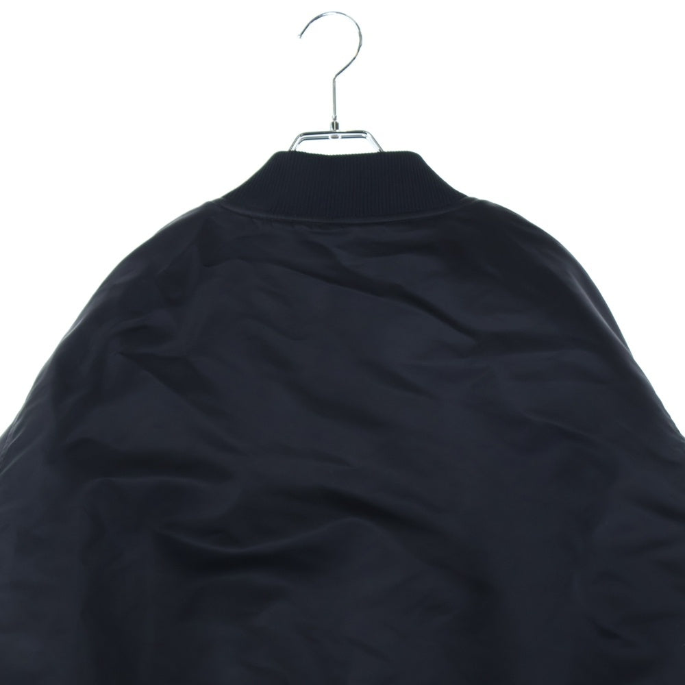 STUSSY(ステューシー) LA Chapter Satin Varsity Jacket ロゴエンブロイダリー サテン バーシティジャケット ブラック