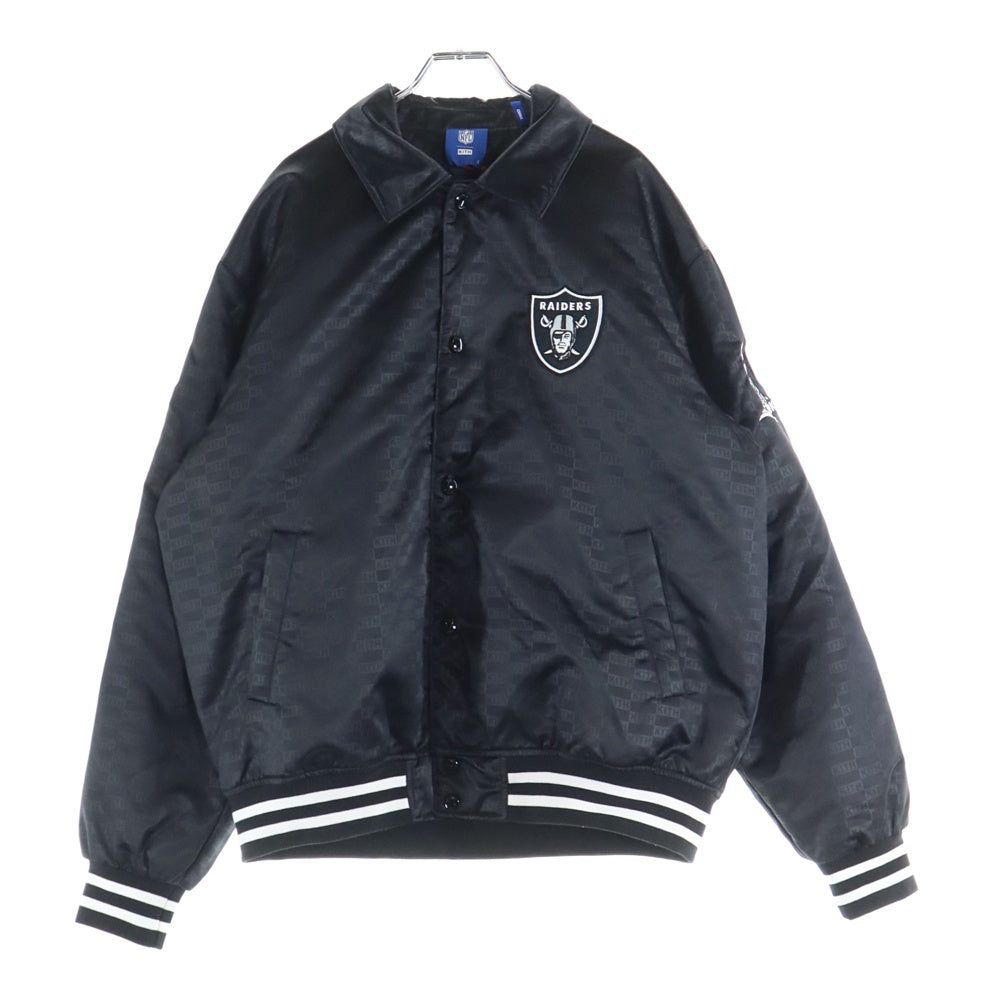 KITH(キス) Raiders Satin Bomber Jacket NFL レイダース サテン ボンバージャケット ブラック KHM010439