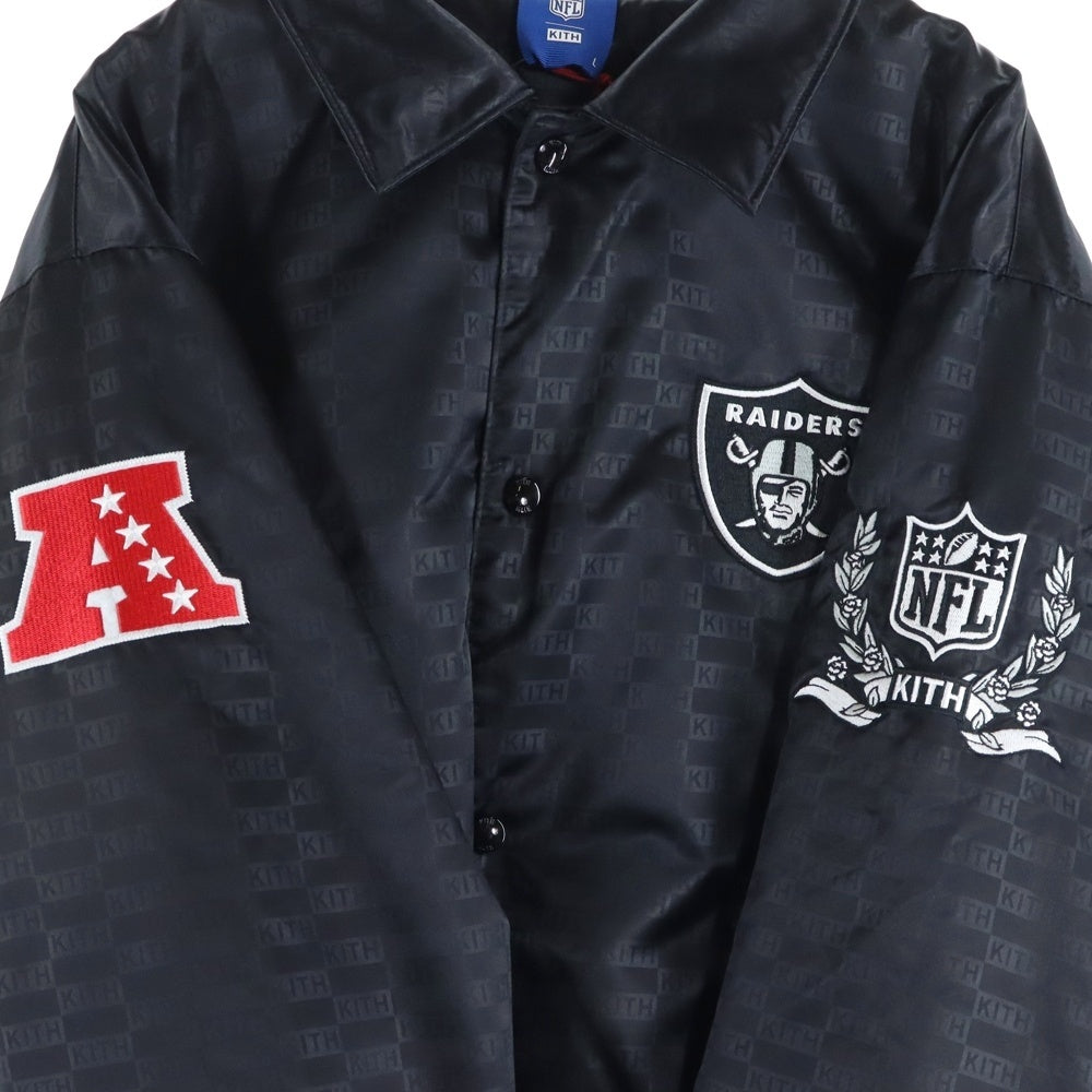 KITH(キス) Raiders Satin Bomber Jacket NFL レイダース サテン ボンバージャケット ブラック KHM010439
