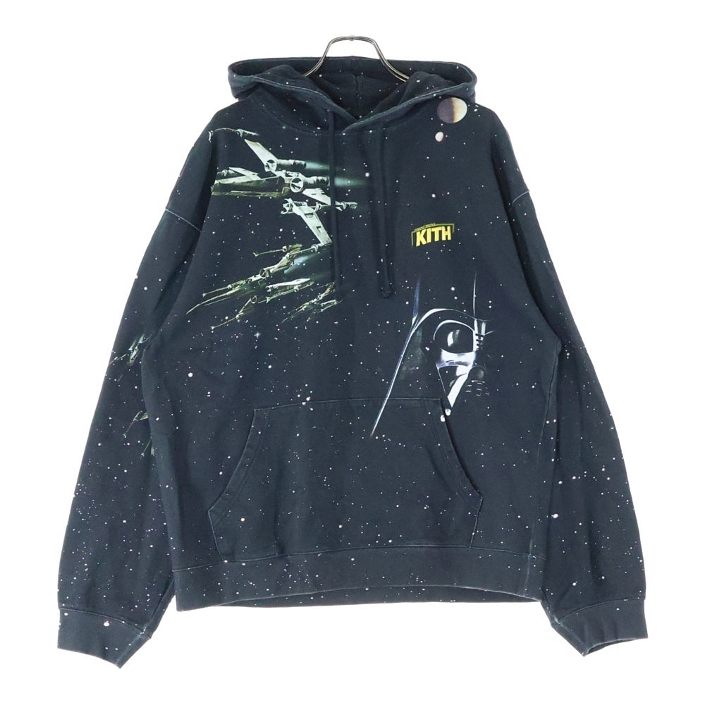 KITH(キス) ×STAR WARS War hoodie スターウォーズ ウォー フーディ プルオーバースウェットパーカー ブラック KHM031298